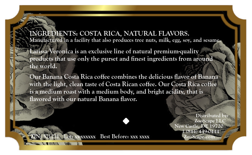 Banana Costa Rica Coffee <BR>(Single Serve K-Cup Pods)