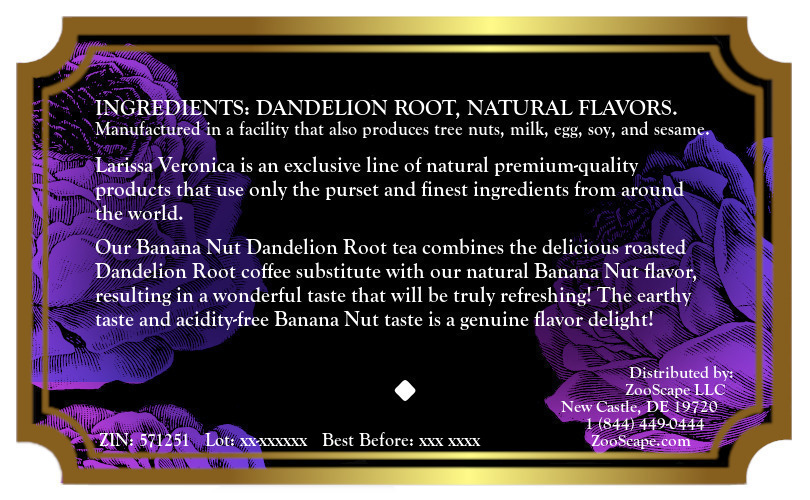 Banana Nut Dandelion Root Tea <BR>(Single Serve K-Cup Pods)