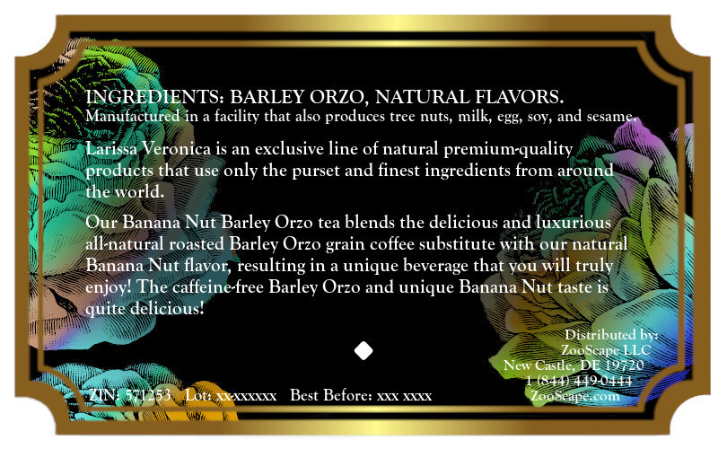 Banana Nut Barley Orzo Tea <BR>(Single Serve K-Cup Pods)