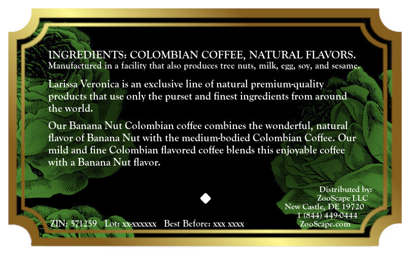 Banana Nut Colombian Coffee <BR>(Single Serve K-Cup Pods)