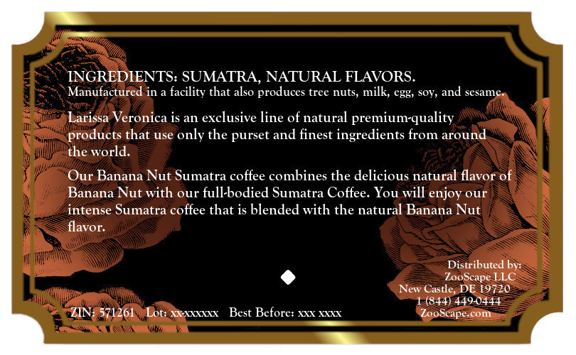 Banana Nut Sumatra Coffee <BR>(Single Serve K-Cup Pods)