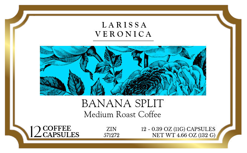 Banana Split Medium Roast Coffee <BR>(Single Serve K-Cup Pods) - Label