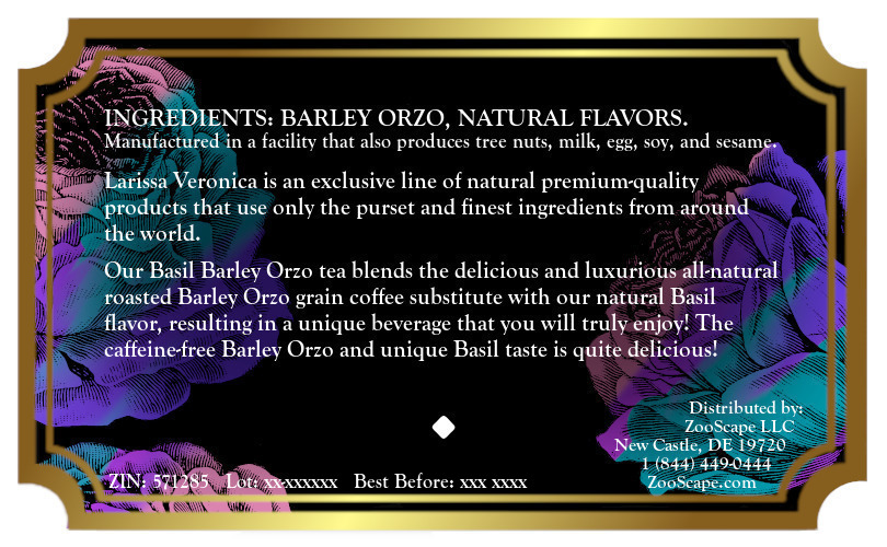 Basil Barley Orzo Tea <BR>(Single Serve K-Cup Pods)