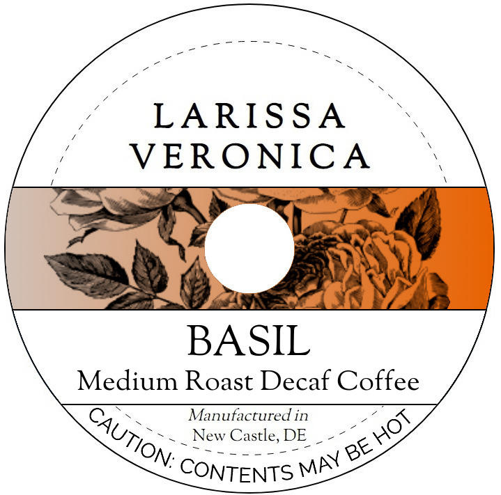 Basil Medium Roast Decaf Coffee <BR>(Single Serve K-Cup Pods)