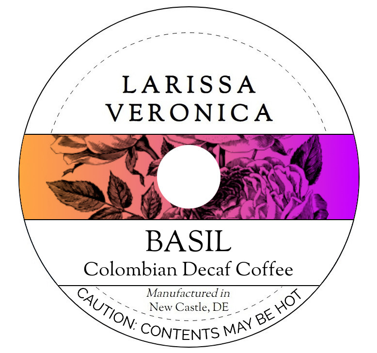 Basil Colombian Decaf Coffee <BR>(Single Serve K-Cup Pods)