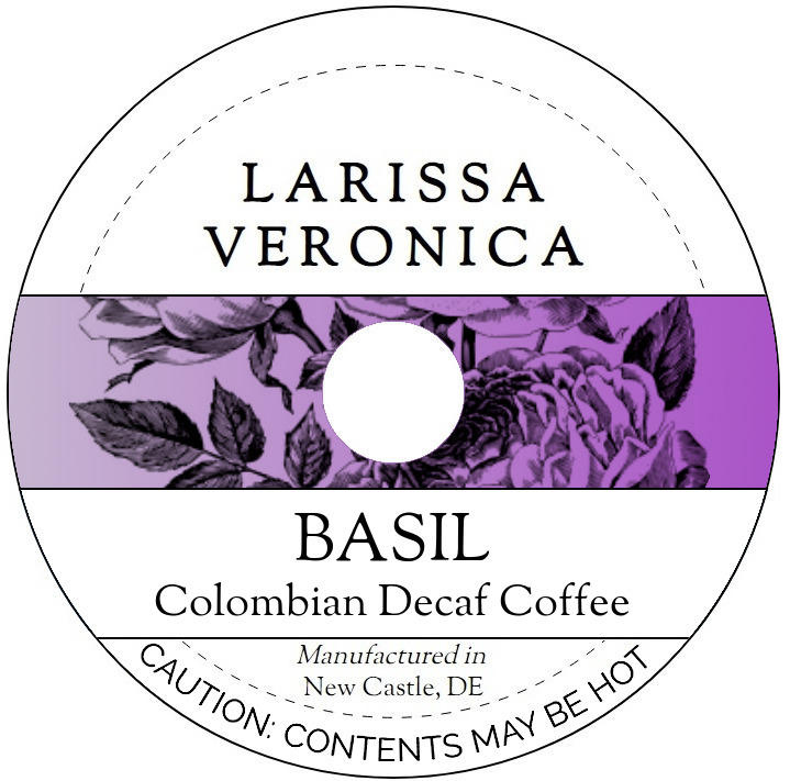Basil Colombian Decaf Coffee <BR>(Single Serve K-Cup Pods)