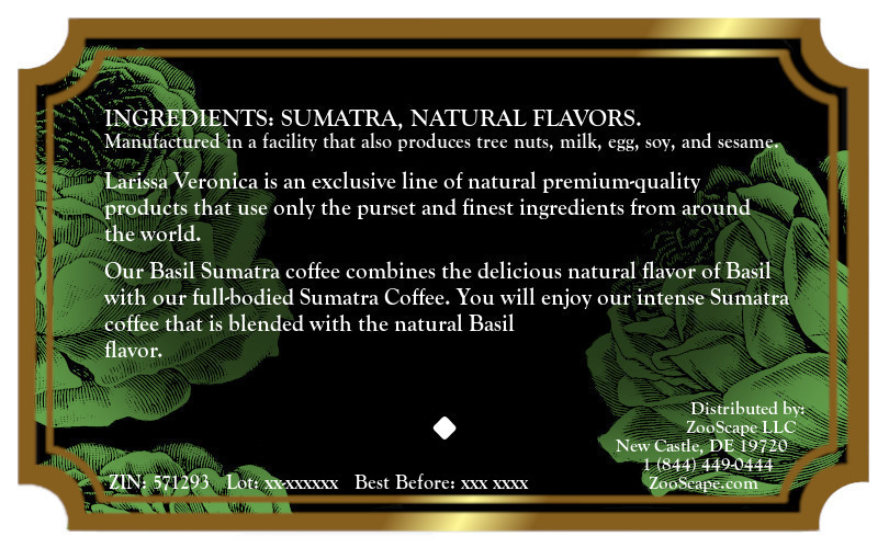 Basil Sumatra Coffee <BR>(Single Serve K-Cup Pods)