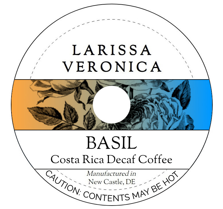 Basil Costa Rica Decaf Coffee <BR>(Single Serve K-Cup Pods)