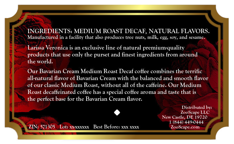 Bavarian Cream Medium Roast Decaf Coffee <BR>(Single Serve K-Cup Pods)