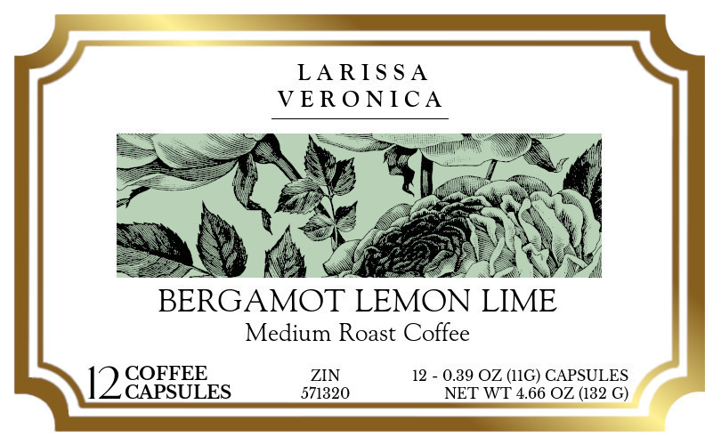 Bergamot Lemon Lime Medium Roast Coffee <BR>(Single Serve K-Cup Pods) - Label