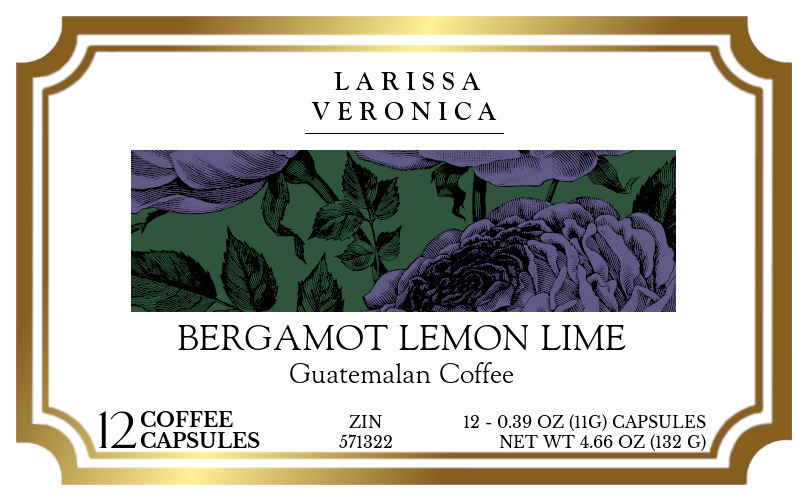 Bergamot Lemon Lime Guatemalan Coffee <BR>(Single Serve K-Cup Pods) - Label