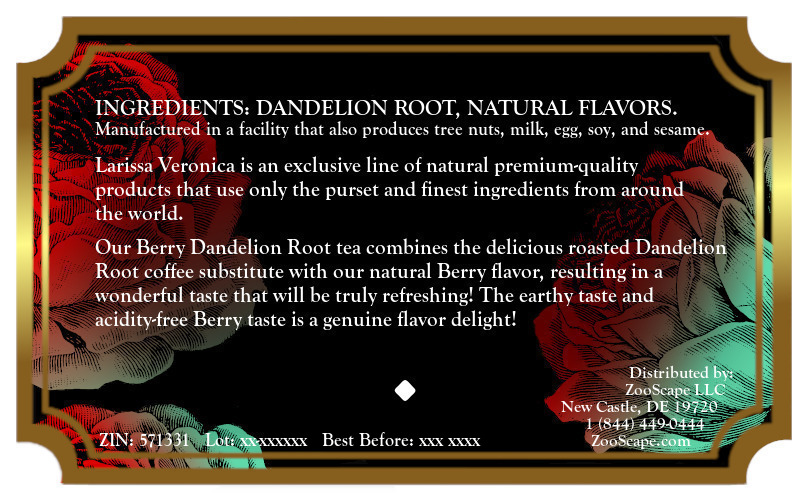 Berry Dandelion Root Tea <BR>(Single Serve K-Cup Pods)