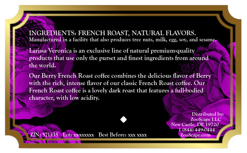 Berry French Roast Coffee <BR>(Single Serve K-Cup Pods)
