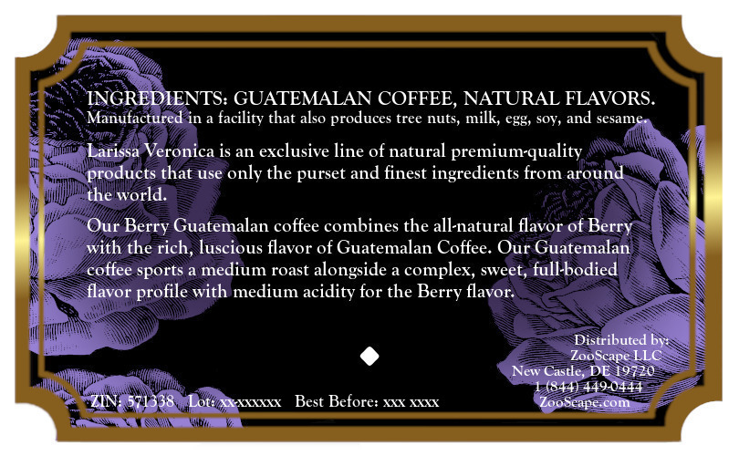 Berry Guatemalan Coffee <BR>(Single Serve K-Cup Pods)
