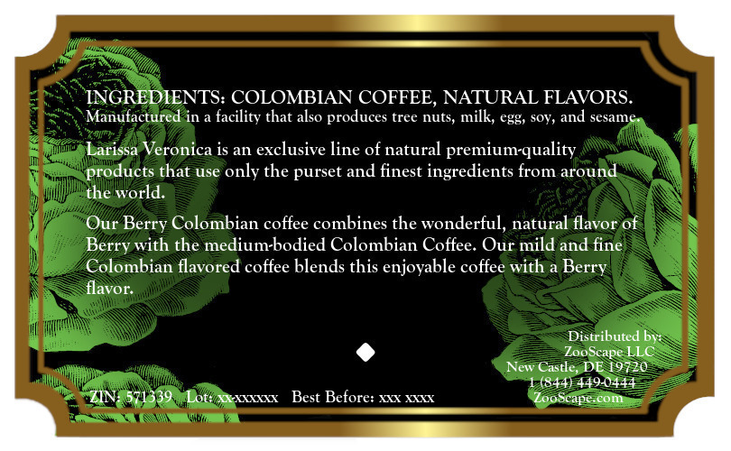 Berry Colombian Coffee <BR>(Single Serve K-Cup Pods)
