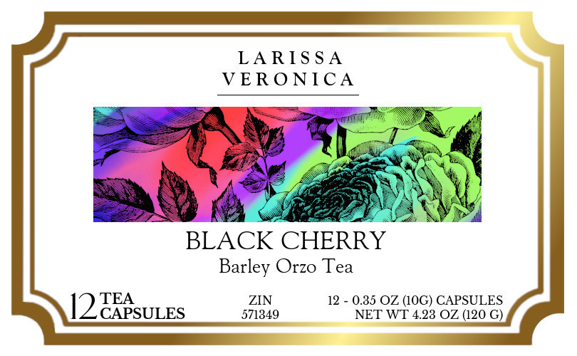 Black Cherry Barley Orzo Tea <BR>(Single Serve K-Cup Pods) - Label