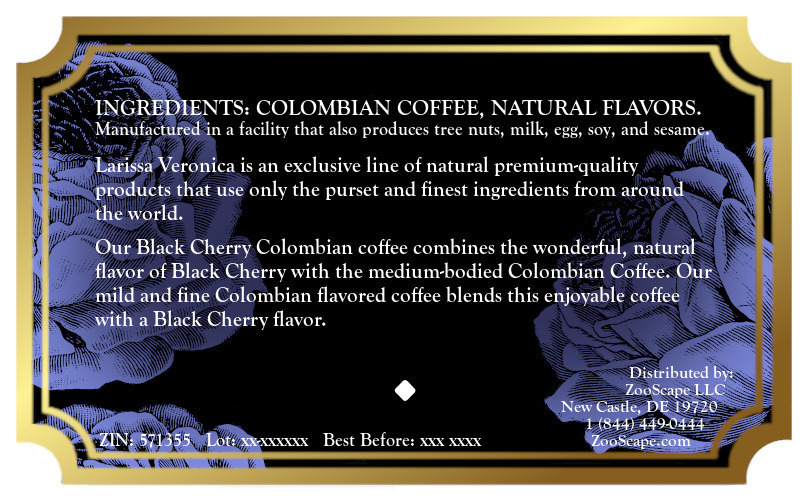Black Cherry Colombian Coffee <BR>(Single Serve K-Cup Pods)