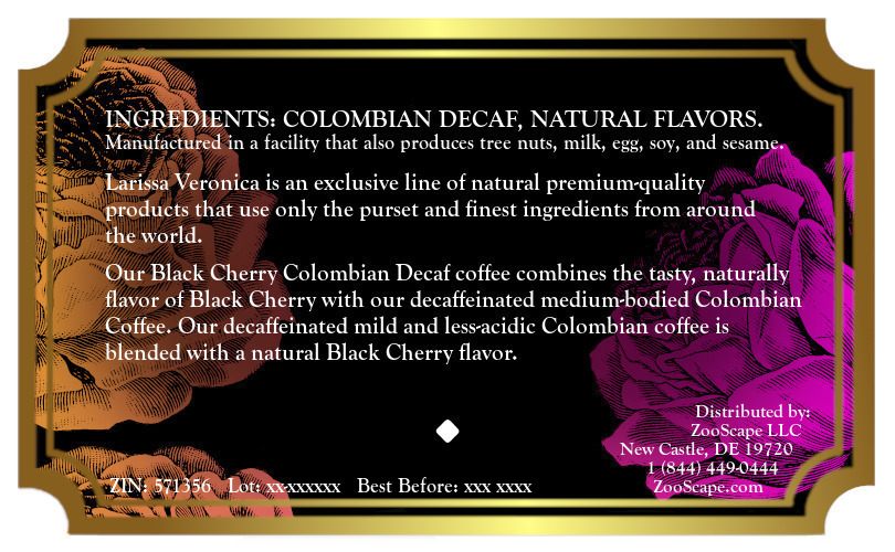 Black Cherry Colombian Decaf Coffee <BR>(Single Serve K-Cup Pods)