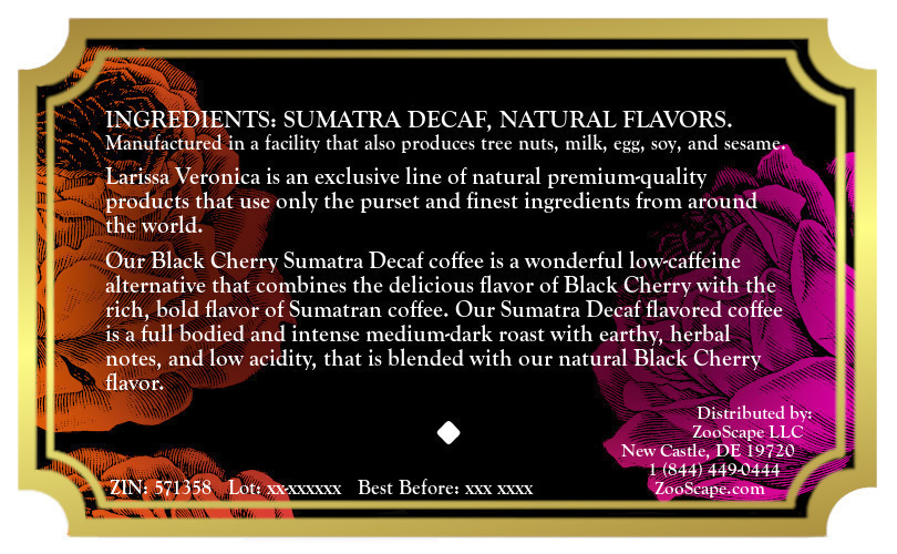 Black Cherry Sumatra Decaf Coffee <BR>(Single Serve K-Cup Pods)