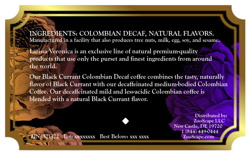 Black Currant Colombian Decaf Coffee <BR>(Single Serve K-Cup Pods)