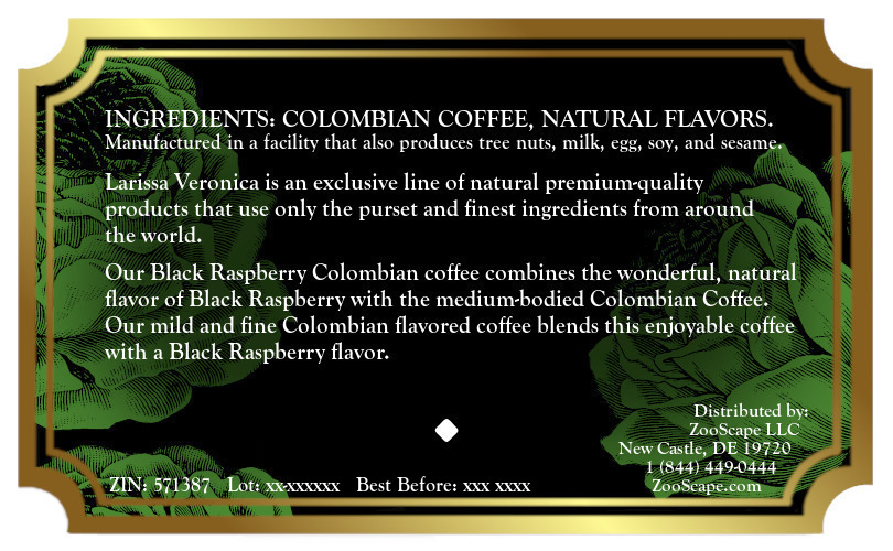 Black Raspberry Colombian Coffee <BR>(Single Serve K-Cup Pods)