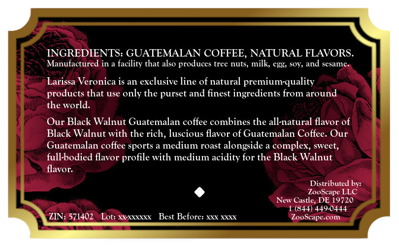 Black Walnut Guatemalan Coffee <BR>(Single Serve K-Cup Pods)