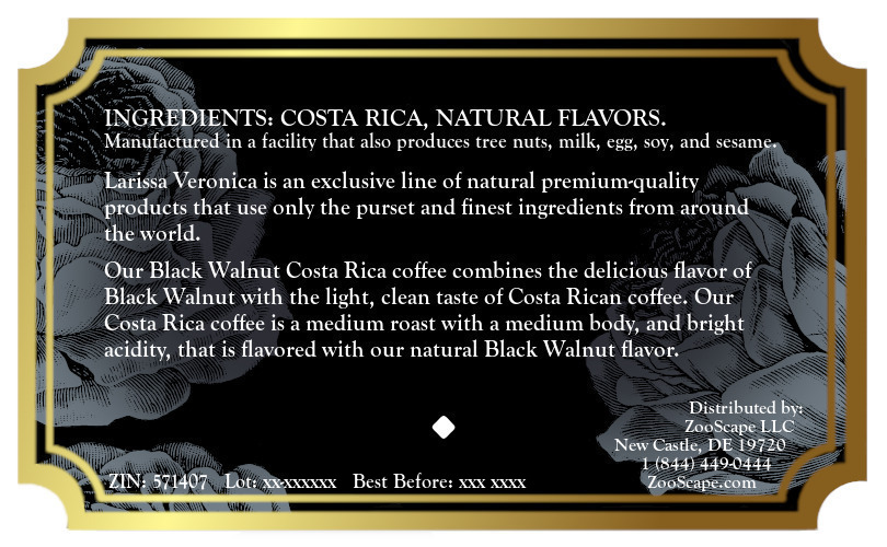 Black Walnut Costa Rica Coffee <BR>(Single Serve K-Cup Pods)