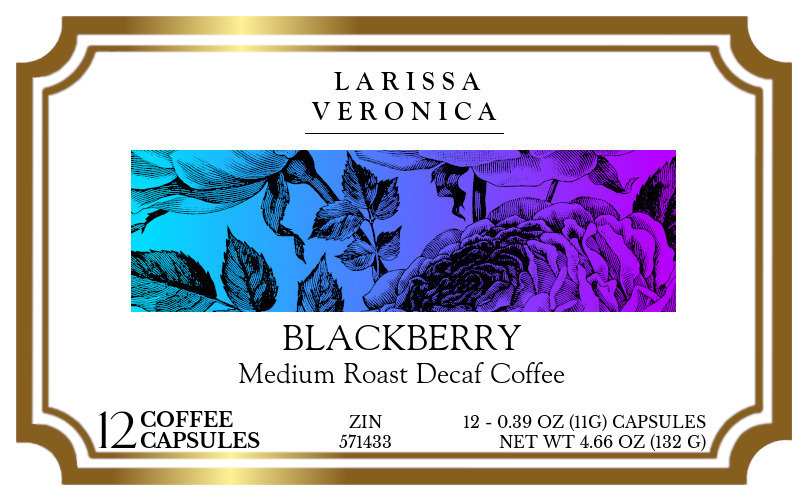 Blackberry Medium Roast Decaf Coffee <BR>(Single Serve K-Cup Pods) - Label