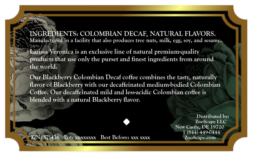 Blackberry Colombian Decaf Coffee <BR>(Single Serve K-Cup Pods)