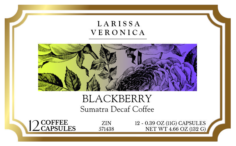 Blackberry Sumatra Decaf Coffee <BR>(Single Serve K-Cup Pods) - Label