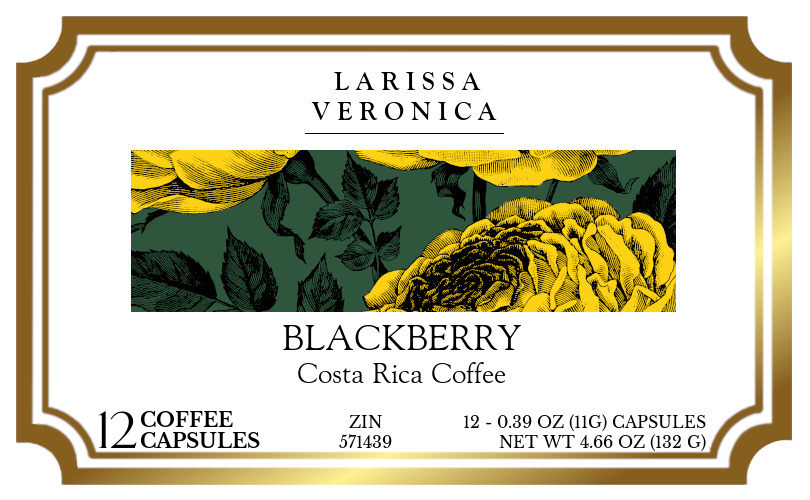Blackberry Costa Rica Coffee <BR>(Single Serve K-Cup Pods) - Label