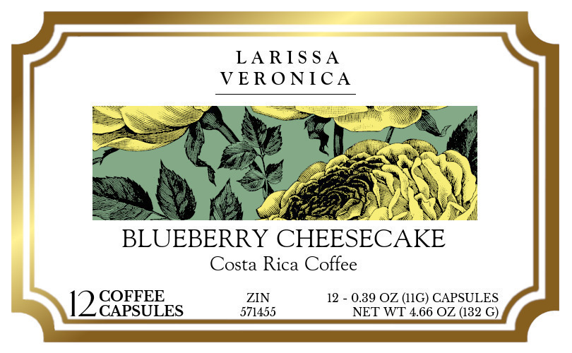 Blueberry Cheesecake Costa Rica Coffee <BR>(Single Serve K-Cup Pods) - Label