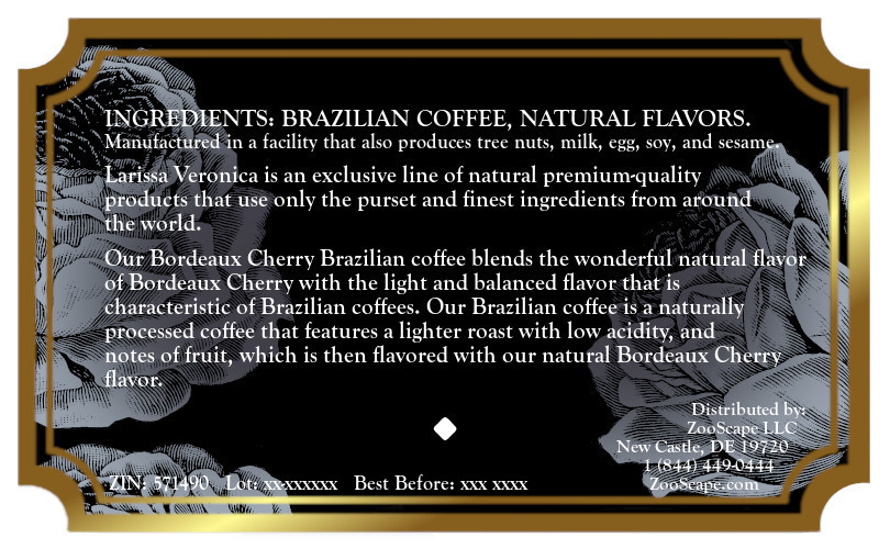 Bordeaux Cherry Brazilian Coffee <BR>(Single Serve K-Cup Pods)