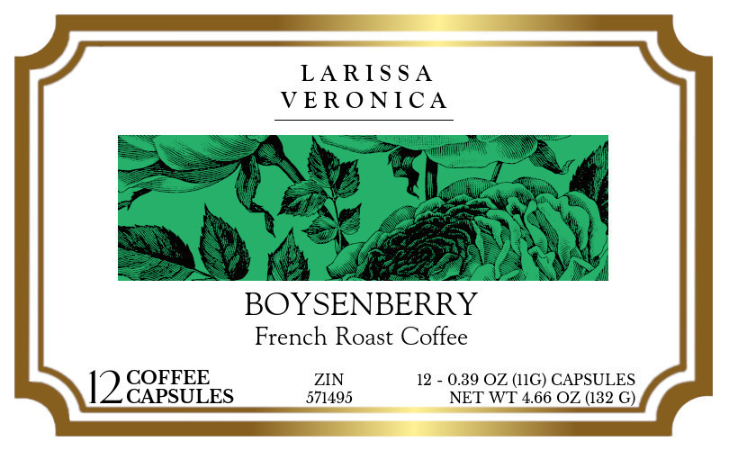 Boysenberry French Roast Coffee <BR>(Single Serve K-Cup Pods) - Label