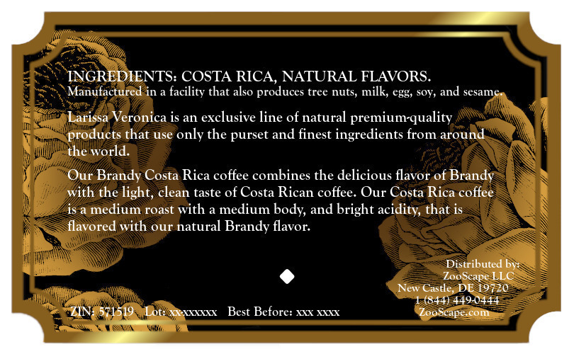Brandy Costa Rica Coffee <BR>(Single Serve K-Cup Pods)