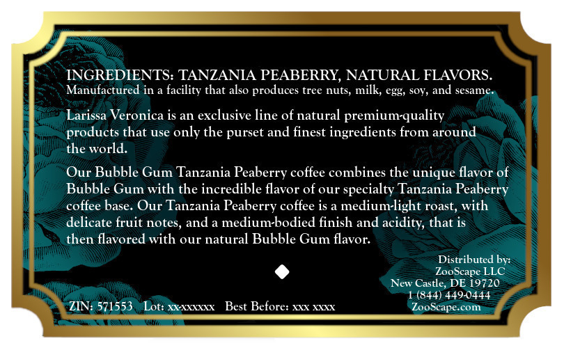 Bubble Gum Tanzania Peaberry Coffee <BR>(Single Serve K-Cup Pods)