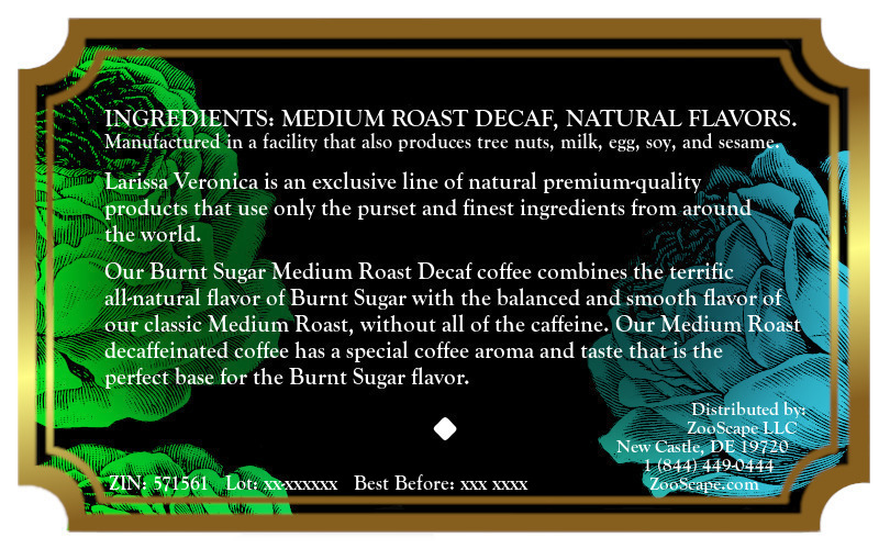 Burnt Sugar Medium Roast Decaf Coffee <BR>(Single Serve K-Cup Pods)