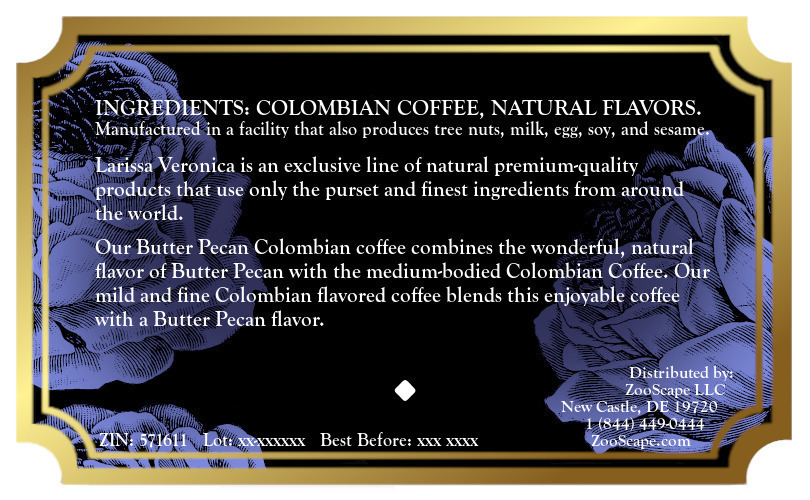 Butter Pecan Colombian Coffee <BR>(Single Serve K-Cup Pods)