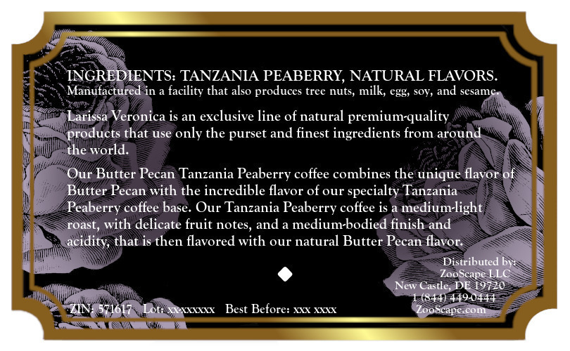 Butter Pecan Tanzania Peaberry Coffee <BR>(Single Serve K-Cup Pods)