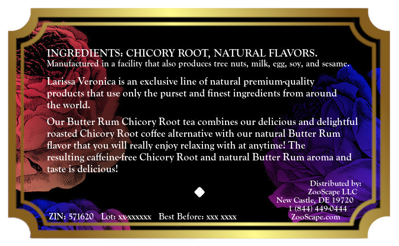 Butter Rum Chicory Root Tea <BR>(Single Serve K-Cup Pods)