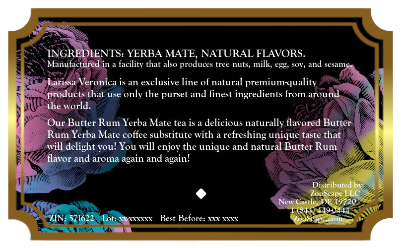 Butter Rum Yerba Mate Tea <BR>(Single Serve K-Cup Pods)