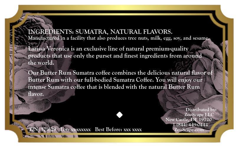 Butter Rum Sumatra Coffee <BR>(Single Serve K-Cup Pods)