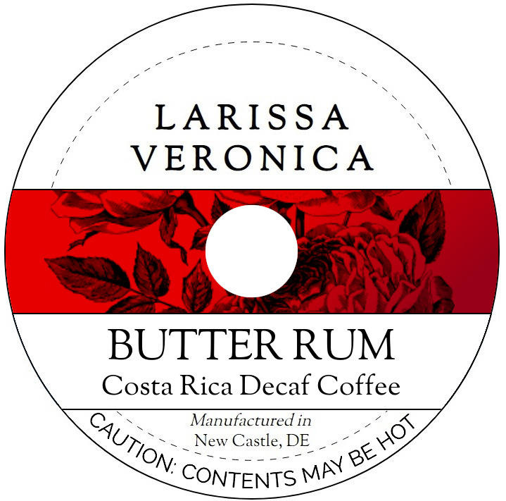 Butter Rum Costa Rica Decaf Coffee <BR>(Single Serve K-Cup Pods)