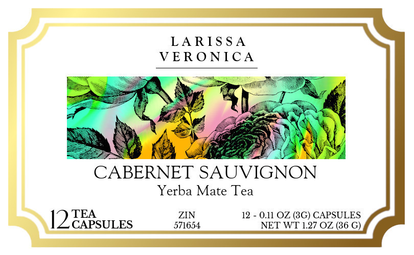 Cabernet Sauvignon Yerba Mate Tea <BR>(Single Serve K-Cup Pods) - Label