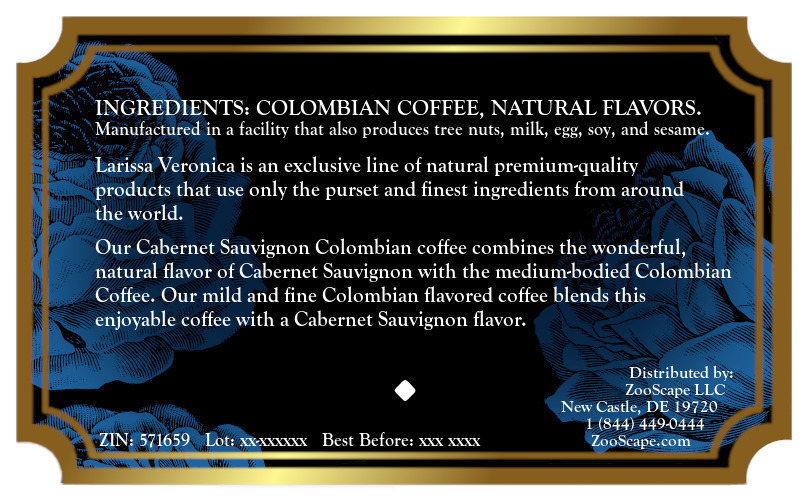 Cabernet Sauvignon Colombian Coffee <BR>(Single Serve K-Cup Pods)