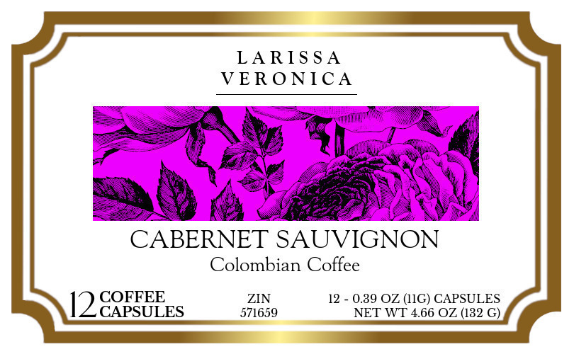 Cabernet Sauvignon Colombian Coffee <BR>(Single Serve K-Cup Pods) - Label