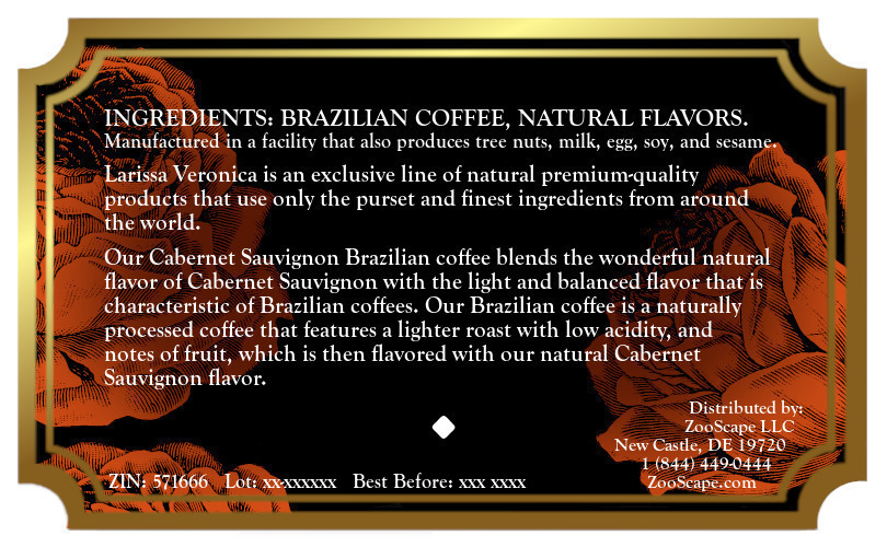 Cabernet Sauvignon Brazilian Coffee <BR>(Single Serve K-Cup Pods)