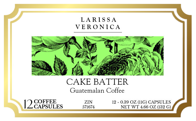 Cake Batter Guatemalan Coffee <BR>(Single Serve K-Cup Pods) - Label