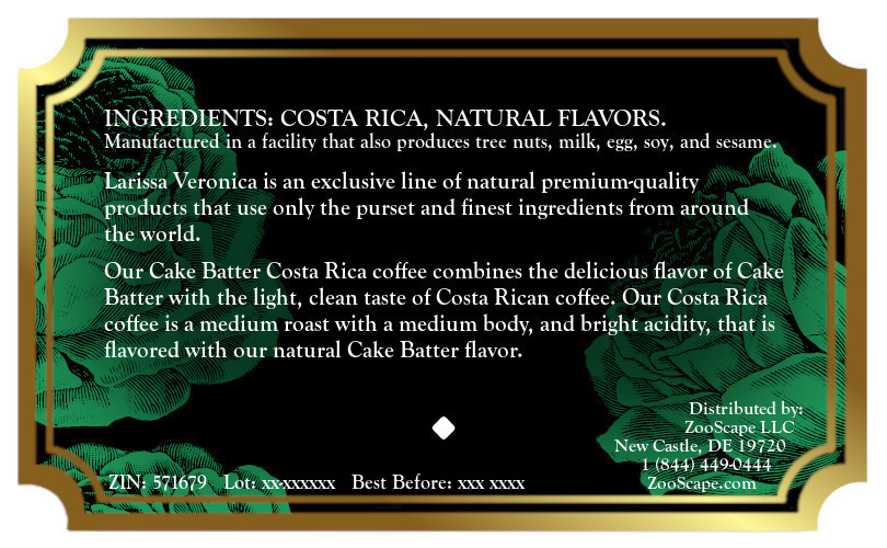 Cake Batter Costa Rica Coffee <BR>(Single Serve K-Cup Pods)