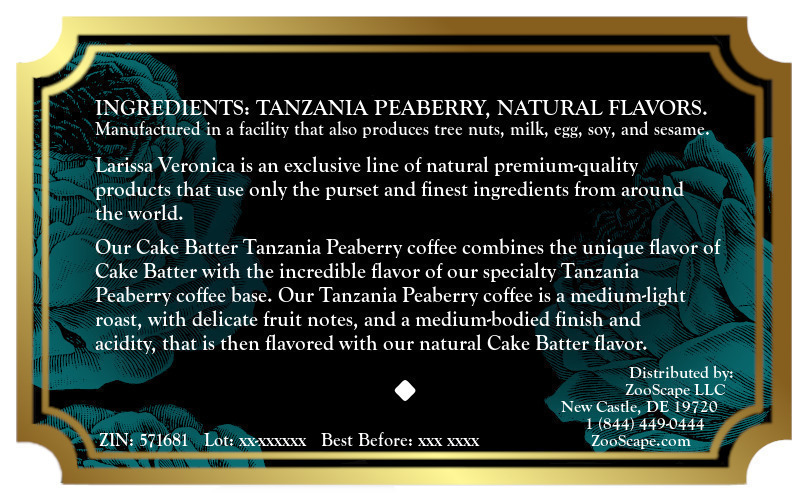 Cake Batter Tanzania Peaberry Coffee <BR>(Single Serve K-Cup Pods)